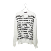 ルイ ヴィトン レターニット クルーネック セーター サイズL HLN06W ホワイト ブラック コットン メンズ LOUIS VUITTON 中古