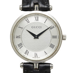 グッチ 腕時計 2040M クオーツ シルバー文字盤 ステンレススチール レザー メンズ GUCCI 中古
