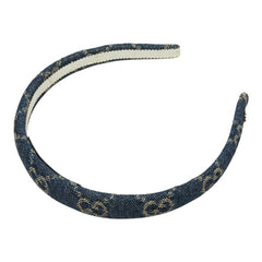 グッチ GGデニム カチューシャ ヘアアクセサリー インディゴブルー デニム レディース GUCCI 中古