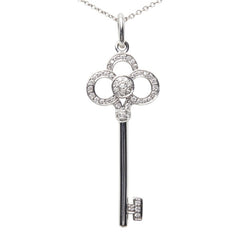 ティファニー クラウン キー ペンダント ネックレス K18WG ホワイトゴールド 750 ダイヤ レディース TIFFANY&Co. 中古
