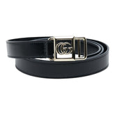 グッチ ダブルGバックル ベルト サイズ:75/30 790232 ブラック レザー レディース GUCCI 中古