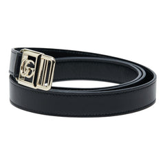 グッチ ダブルGバックル ベルト サイズ:75/30 790232 ブラック レザー レディース GUCCI 中古