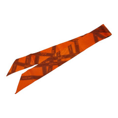 エルメス ツイリー Bolduc ボルデュック柄 スカーフ オレンジ シルク レディース HERMES 中古