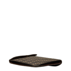 フェンディ ズッカ スクエア ワンハンドル ハンドバッグ ブラウン キャンバス レザー レディース FENDI 中古