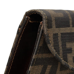 フェンディ ズッカ スクエア ワンハンドル ハンドバッグ ブラウン キャンバス レザー レディース FENDI 中古