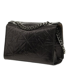 ジミーチュウ レベル スター 型押し チェーン ショルダーバッグ ブラック レザー レディース JIMMY CHOO 中古
