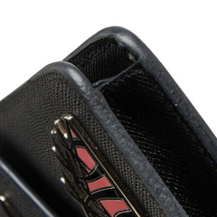 プラダ ピンバッジ チェーンウォレット ショルダーバッグ 1DH044 ブラック サフィアーノレザー レディース PRADA 中古