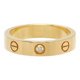カルティエ ラブリング 1Pダイヤ リング 指輪 #51 K18YG イエローゴールド 750 ダイヤモンド レディース CARTIER 中古