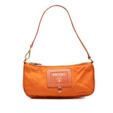 プラダ ミニショルダーバッグ オレンジ ナイロン サフィアーノレザー レディース PRADA 【中古】