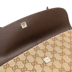 グッチ GGキャンバス 斜め掛け ショルダーバッグ 256100 ベージュ ブラウン キャンバス レザー レディース GUCCI 【中古】