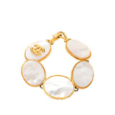 シャネル ココマーク バングル ゴールド ホワイト メッキ レディース CHANEL 【中古】
