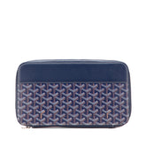 ゴヤール ヘリンボーン オペラ オーガナイザー トラベルケース ドキュメントケース 長財布 ネイビー PVC レザー レディース GOYARD 【中古】