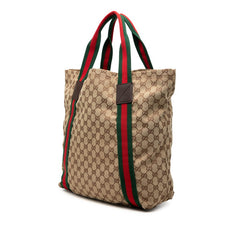 グッチ GGキャンバス トートバッグ 189669 ベージュ キャンバス レザー レディース GUCCI 【中古】
