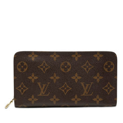 ルイ ヴィトン モノグラム ポルトモネ ジップ ラウンドファスナー 長財布 M61727 ブラウン PVC レザー レディース LOUIS VUITTON 【中古】
