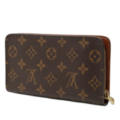 ルイ ヴィトン モノグラム ポルトモネ ジップ ラウンドファスナー 長財布 M61727 ブラウン PVC レザー レディース LOUIS VUITTON 【中古】