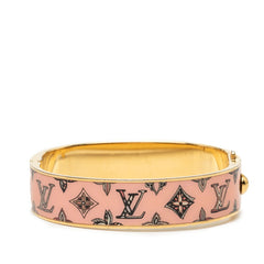 ルイ ヴィトン ブラスレ LV コンフィデンシャルPM ブレスレット バングル サイズ M M64371 ピンク マルチカラー ゴールド メッキ レディース LOUIS VUITTON 中古