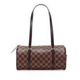 ルイ ヴィトン ダミエ パピヨン30 ハンドバッグ ショルダーバッグ N41210 ブラウン PVC レザー レディース LOUIS VUITTON 【中古】