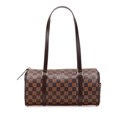 ルイ ヴィトン ダミエ パピヨン30 ハンドバッグ ショルダーバッグ N41210 ブラウン PVC レザー レディース LOUIS VUITTON 【中古】