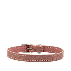 グッチ GGロゴ ブレスレット サイズ:M ピンク シルバー レザー メタル レディース GUCCI 【中古】