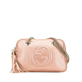 グッチ ソーホー インターロッキングG タッセル チェーン ショルダーバッグ 308983 ピンク ゴールド レザー レディース GUCCI 【中古】