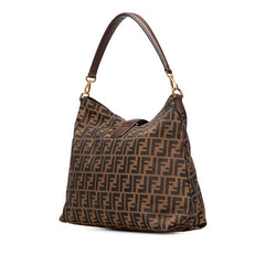 フェンディ ズッカ ワンショルダーバッグ 8BR682 ブラウン キャンバス レザー レディース FENDI 【中古】