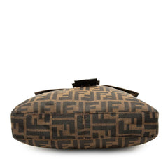 フェンディ ズッカ FFロゴ ワンショルダーバッグ ブラウン キャンバス レザー レディース FENDI 中古