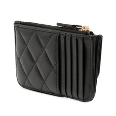 シャネル ココマーク マトラッセ カードケース コインケース フラグメントケース AP2570 ブラック ラムスキン レディース CHANEL 【中古】