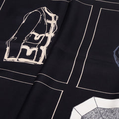 シャネル ココマーク カメリア スカーフ ブラック シルク レディース CHANEL 中古