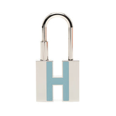 エルメス H モチーフ カデナ チャーム バッグチャーム シルバー ブルー メタル レディース HERMES 【中古】