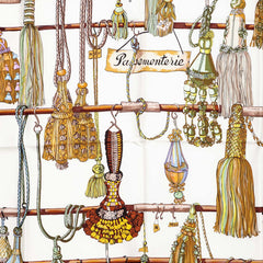 エルメス カレ90 Pasementerie 紐飾り スカーフ ブラック ホワイト シルク レディース HERMES 【中古】