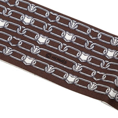 エルメス ツイリー カレイドスコープ エフェクト スカーフ ホワイト ブラウン シルク レディース HERMES 【中古】