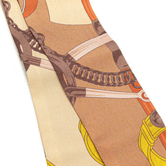 エルメス ツイリー Eperon d'or 黄金の拍車 スカーフ ブラウン ピンク マルチカラー シルク レディース HERMES 【中古】