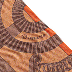 エルメス ツイリー Eperon d'or 黄金の拍車 スカーフ ブラウン ピンク マルチカラー シルク レディース HERMES 【中古】