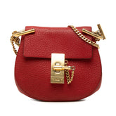 クロエ ドリュー ミニ 斜め掛け チェーン ショルダーバッグ レッド ゴールド レザー メッキ レディース Chloe 【中古】