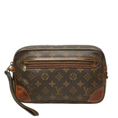ルイ ヴィトン モノグラム マルリードラゴンヌGM セカンドバッグ M51825 ブラウン PVC レザー レディース LOUIS VUITTON 【中古】