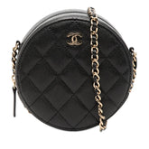 シャネル ココマーク マトラッセ チェーンショルダーバッグ AP0245 ブラック キャビアスキン レディース CHANEL 【中古】