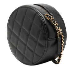 シャネル ココマーク マトラッセ チェーンショルダーバッグ AP0245 ブラック キャビアスキン レディース CHANEL 【中古】