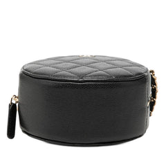シャネル ココマーク マトラッセ チェーンショルダーバッグ AP0245 ブラック キャビアスキン レディース CHANEL 【中古】