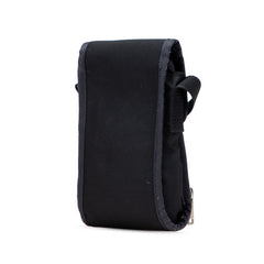 セリーヌ トレッキング モバイルポーチ 斜め掛け ミニショルダーバッグ ブラック キャンバス レディース CELINE 【中古】