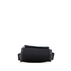 セリーヌ トレッキング モバイルポーチ 斜め掛け ミニショルダーバッグ ブラック キャンバス レディース CELINE 【中古】