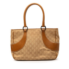 グッチ GGキャンバス トートバッグ ショルダーバッグ 113011 ベージュ レザー キャンバス レディース GUCCI 【中古】