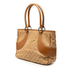 グッチ GGキャンバス トートバッグ ショルダーバッグ 113011 ベージュ レザー キャンバス レディース GUCCI 【中古】