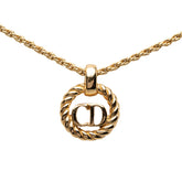ディオール CDロゴ ペンダント ネックレス ゴールド メッキ GP レディース Dior 【中古】