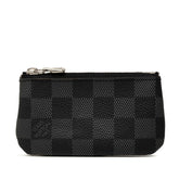 ルイ ヴィトン ダミエ グラフィット ポシェット クレ コインケース 小銭入れ N60155 ブラック PVC レザー メンズ LOUIS VUITTON 中古