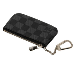 ルイ ヴィトン ダミエ グラフィット ポシェット クレ コインケース 小銭入れ N60155 ブラック PVC レザー メンズ LOUIS VUITTON 中古