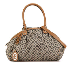 グッチ ディアマンテ スーキー ハンドバッグ ショルダーバッグ 2WAY 223974 ベージュ ブラウン キャンバス レザー レディース GUCCI 【中古】