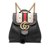 グッチ GGマーモント シェリーライン チェーン リュック バックパック 432265 527066 ブラック レザー レディース GUCCI 【中古】