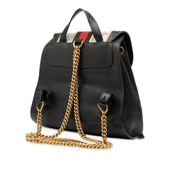 グッチ GGマーモント シェリーライン チェーン リュック バックパック 432265 527066 ブラック レザー レディース GUCCI 【中古】