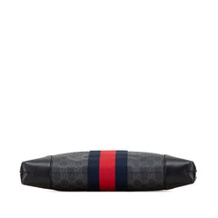 グッチ GGスプリーム シェリーライン ショルダーバッグ 474139 ブラック PVC レザー レディース GUCCI 【中古】