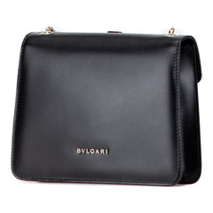 ブルガリ セルペンティ フォーエバー ビジュー チェーン ショルダーバッグ ブラック レザー レディース BVLGARI 【中古】